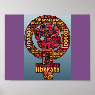 women's rights 2017 raised fist Thunder_Cove Poster