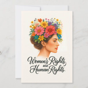 Women's Rights are Human Rights Floral Empowerment Thank You Card