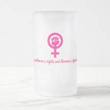 Women's Rights are Human Rights Frosted Glass Mug