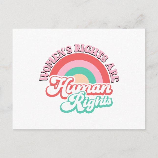 Womens rights are human rights postcard (Front)