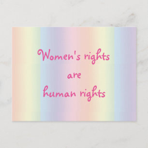 Womens Rights are Human Rights Rainbow Postcard
