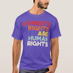 Womens Rights Are Human Rights Vintage Retro Sunse T-Shirt