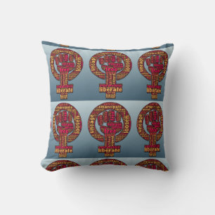 women's rights raised fist 2017 LGBTQIA Cushion