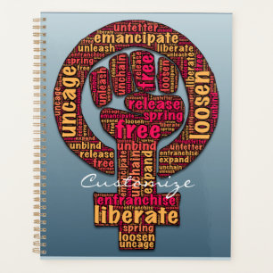 women's rights raised fist Thunder_Cove Planner