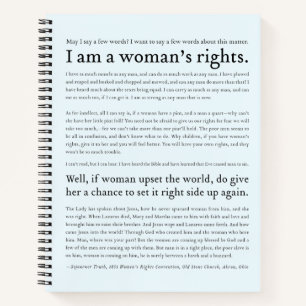 Women's Rights Sojourner Truth speech quote blue Notebook