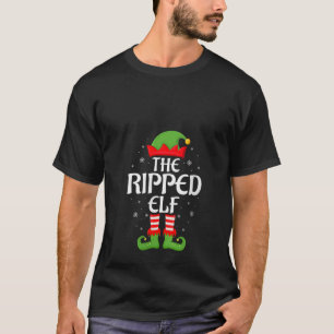 Womens Ripped Elf Xmas Family Matching Elf Squad C T-Shirt