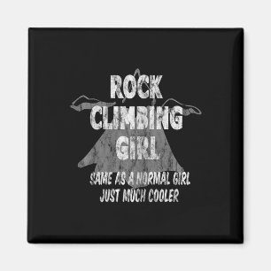 Womens Rock Climbing Girl Just A Normal Girl But M Magnet