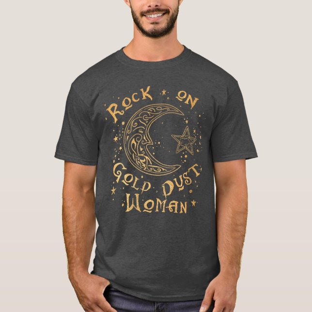 Womens Rock On Gold Dust VNeck friends family T-Shirt (Front)