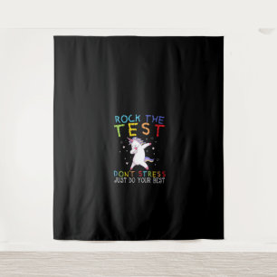Womens Rock The Test Funny School Professor Teache Tapestry