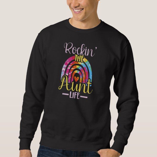 Womens Rockin' The Aunt Life New Auntie First 1st  Sweatshirt (Front)