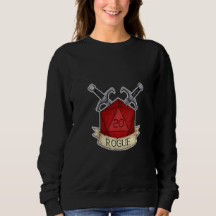Womens Rogue Funny Nerdy Gamer D20 Tabletop Rpg Sweatshirt