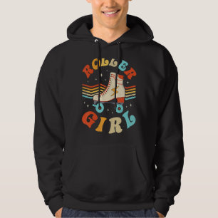 Womens Roller Girl Roller Skating Retro Vintage Hoodie