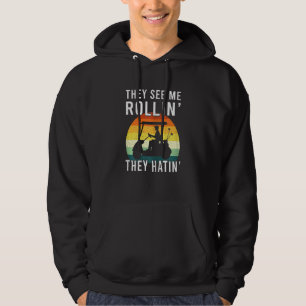 Womens Roller Skating They See Me Rollin' They Hat Hoodie