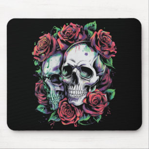 Womens Rose Flower Aesthetic Punk Gothic V-neck Mouse Pad