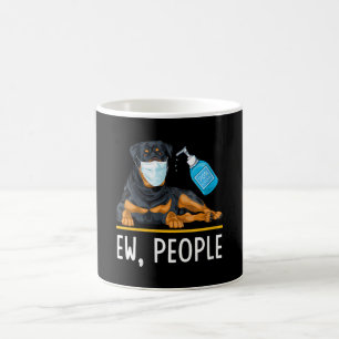 Womens Rottweiler Dog Face Mask Hand Sanitizer Fun Coffee Mug
