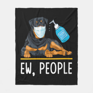 Womens Rottweiler Dog Face Mask Hand Sanitizer Fun Fleece Blanket