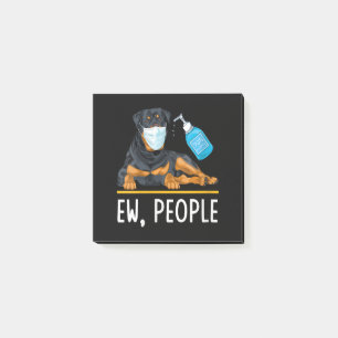 Womens Rottweiler Dog Face Mask Hand Sanitizer Fun Post-it Notes