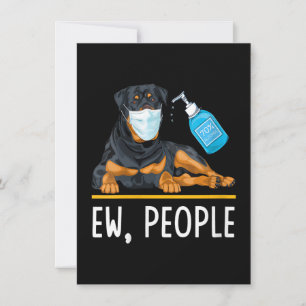 Womens Rottweiler Dog Face Mask Hand Sanitizer Fun Thank You Card