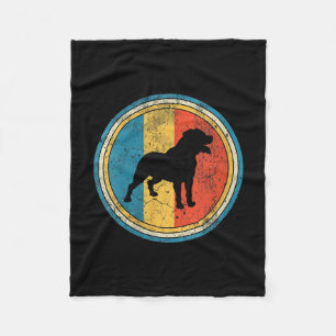 Womens Rottweiler Dog Lover Distressed Fleece Blanket
