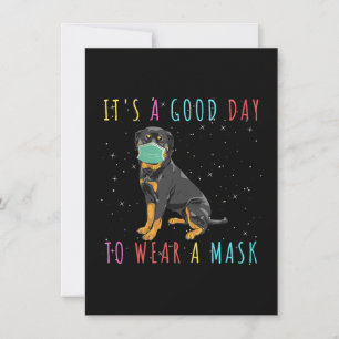 Womens Rottweiler Wear A Mask Funny Its A Good Day Thank You Card