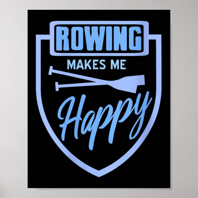 Womens Rowing Brings Me Joy Water Sports Crew Team Poster (Front)