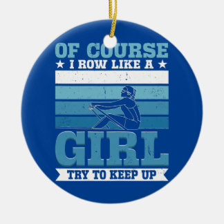 Womens Rowing Girl  Ceramic Ornament