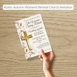 Womens Rustic Autumn Retreat Church Invitation