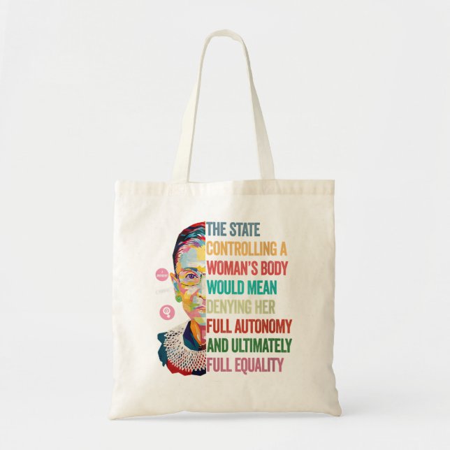 Womens Ruth Bader Ginsburg Pro Choice My Body My C Tote Bag (Front)