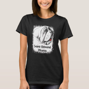 Womens Saint Bernard Mama Bleached Cute Dog Mum T-Shirt