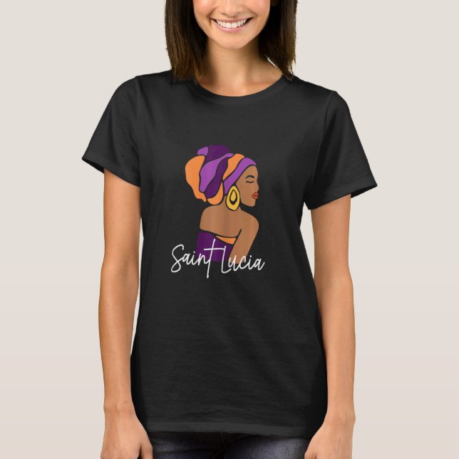 Womens Saint Lucia Caribbean Island Traditional Et T-Shirt (Front)