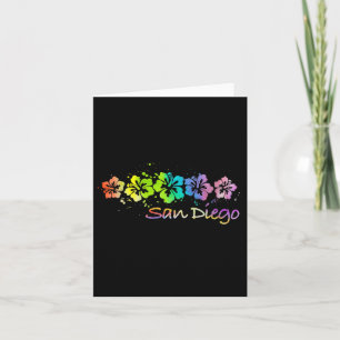Womens San Diego, Ca Watercolor Beach &amp; Surf V Card