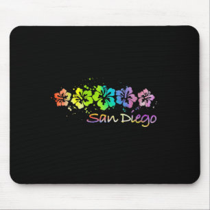 Womens San Diego, Ca Watercolor Beach & Surf V Mouse Pad