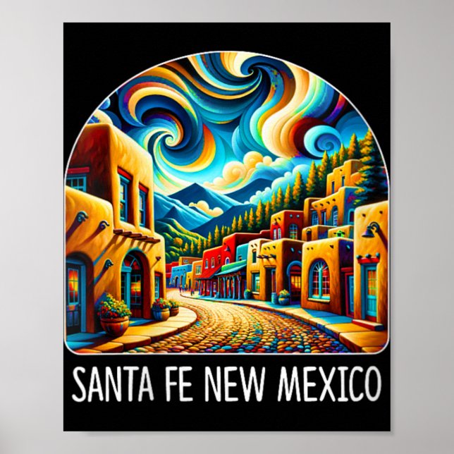 Womens Santa Fe New Mexico - Expressionism Art - V Poster (Front)