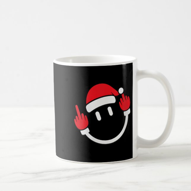 Womens Santa Middle Finger Flip Off _ Christmas Pr Coffee Mug (Right)
