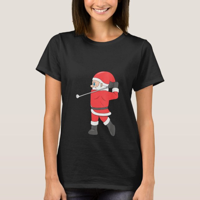 Womens Santa Playing Golf Christmas Sport X Mas Pa T-Shirt (Front)