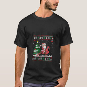 Womens Santa Riding Cardinal Bird Tree Lighting Ch T-Shirt