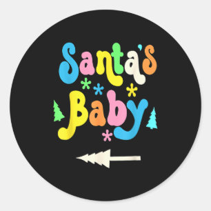 Womens Santa's Baby-pregnancy Announcement Christm Classic Round Sticker