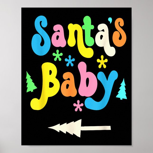 Womens Santa's Baby-pregnancy Announcement Christm Poster (Front)