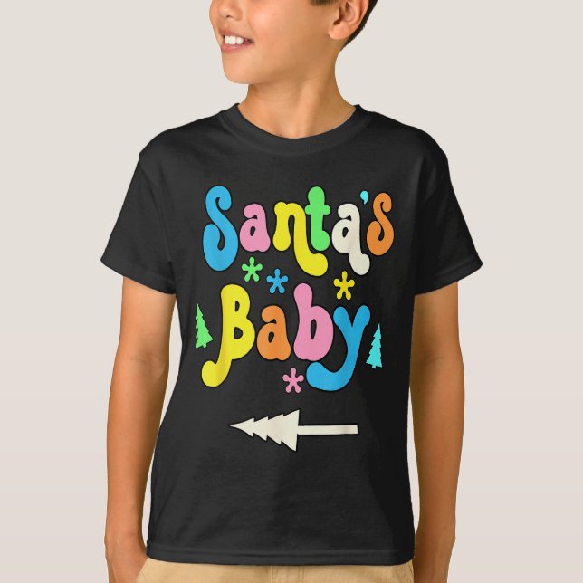 Womens Santa's Baby-pregnancy Announcement Christm T-Shirt (Front)