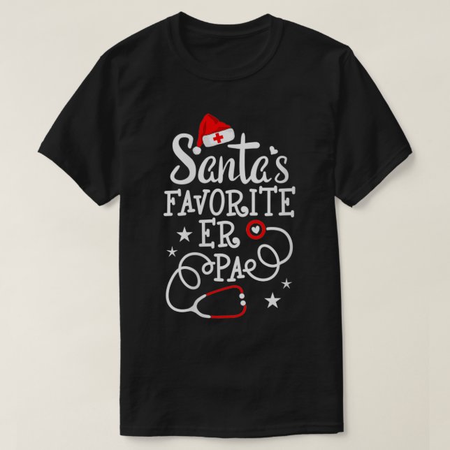 Womens Santa's Favourite ER PA Christmas ER Physic T-Shirt (Design Front)