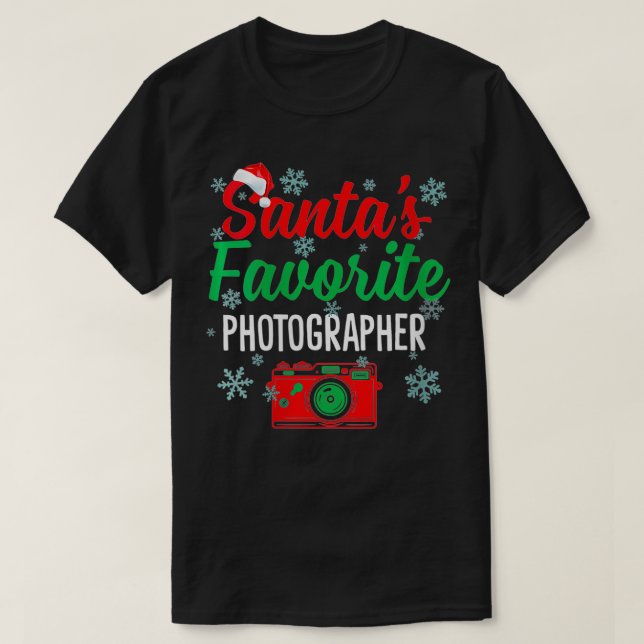 Womens Santas Favourite Photographer Funny Christm T-Shirt (Design Front)