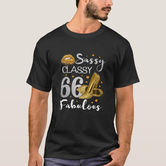 Womens Sassy Classy 66 Fabulous 66 Birthday Party T-Shirt (Front)