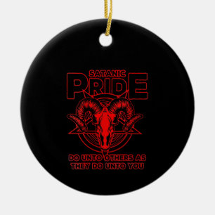 Womens Satanic Pride Satanism Pagan Goat Satan Ceramic Ornament
