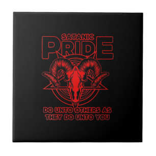 Womens Satanic Pride Satanism Pagan Goat Satan Ceramic Tile
