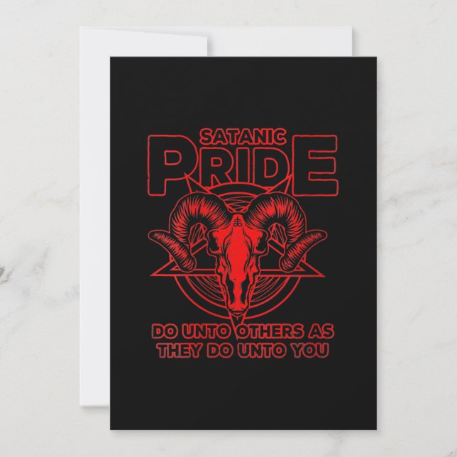 Womens Satanic Pride Satanism Pagan Goat Satan Holiday Card (Front)