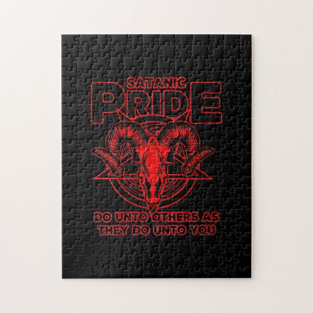 Womens Satanic Pride Satanism Pagan Goat Satan Jigsaw Puzzle (Vertical)