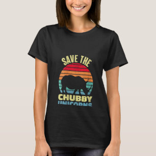 Womens Save The Chubby Unicorns Vintage Funny Rhin T-Shirt