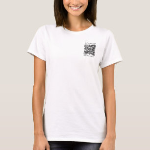 Womens Scan Me QR Code Double Sided Print White T-Shirt