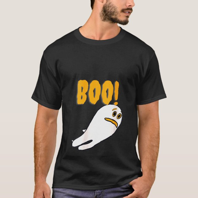 Womens Scardy Ghost Boo Halloween Fun Easy Costume T-Shirt (Front)