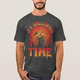 Womens Scary Halloween broom it's halloween time f T-Shirt